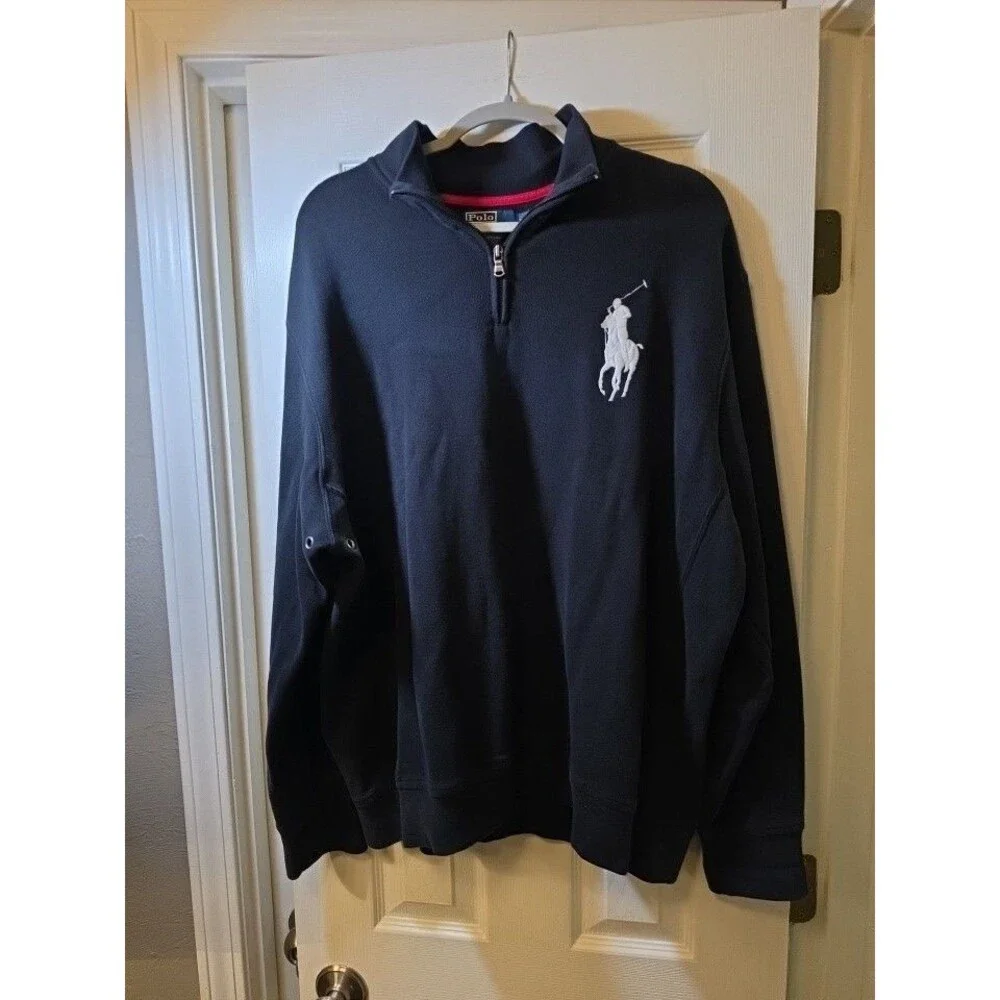 Vintage Polo Ralph Lauren 1933-34 Ski Patch Big Pony 1/4 Zip Pullover XXL
